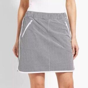 T by Talbots Women's Black White Gingham Skort - Plus Size X - NWT $79.50